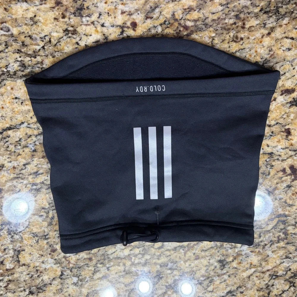Adidas COLD.RDY Neck Warmer Black Fleece Lined Running Gaiter Reflective Mens